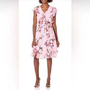 Nine West Womens Dress Floral Pink 10